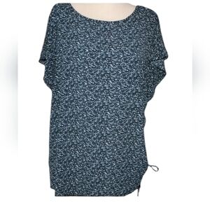Michael Kors Navy and White Speckled Top Size XXL